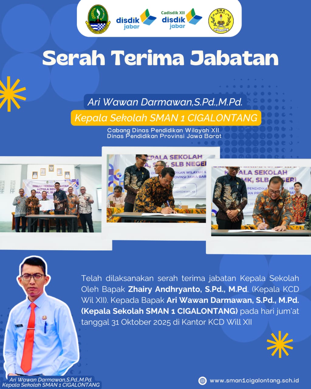 Sertijab Kepala Sekolah SMAN 1 Cigalontang